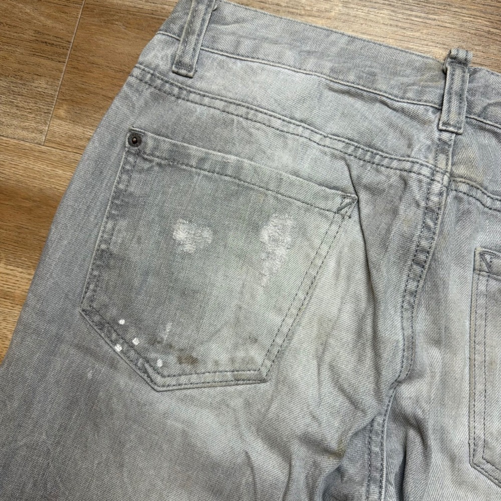 Dsquared2 Slim Jeans Mens 32x34 Grey Distressed Paint Splatter Made in Italy - Picture 6 of 16